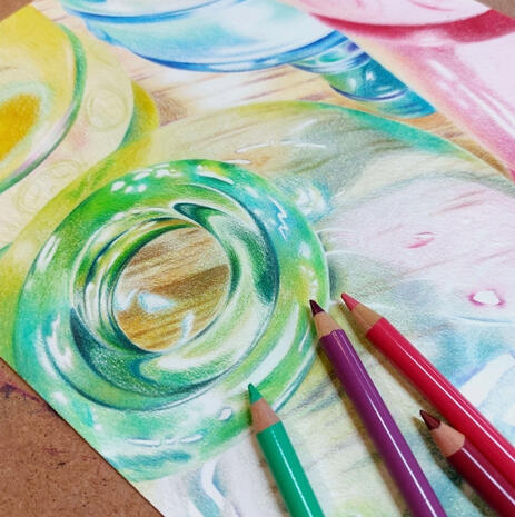 Work in progress - coloured glass